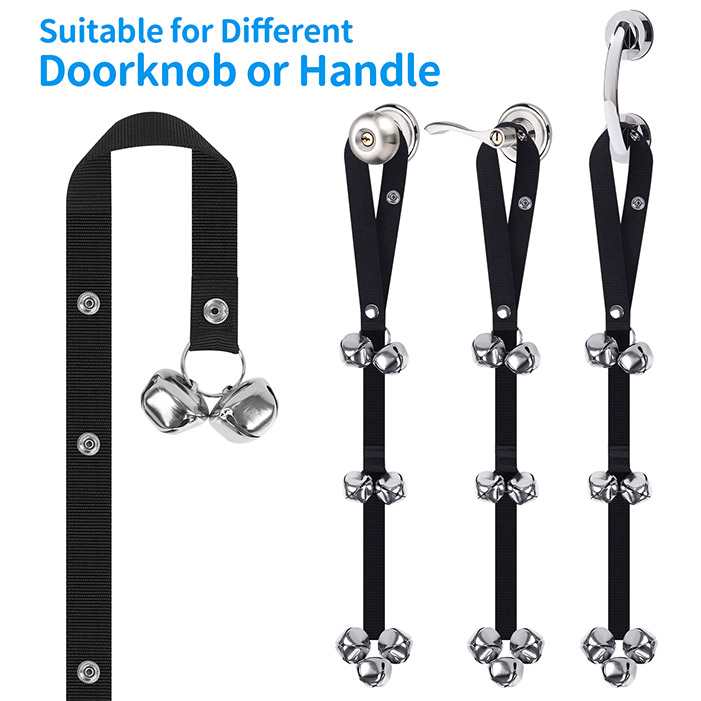 Use for Any Type of Doorknob Handle and Hook Durable Nylon Dog Potty Training Bell with 7 DoorBells Dog Doorbells 